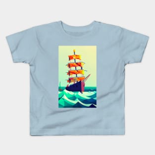 Sailing tall ship Kids T-Shirt